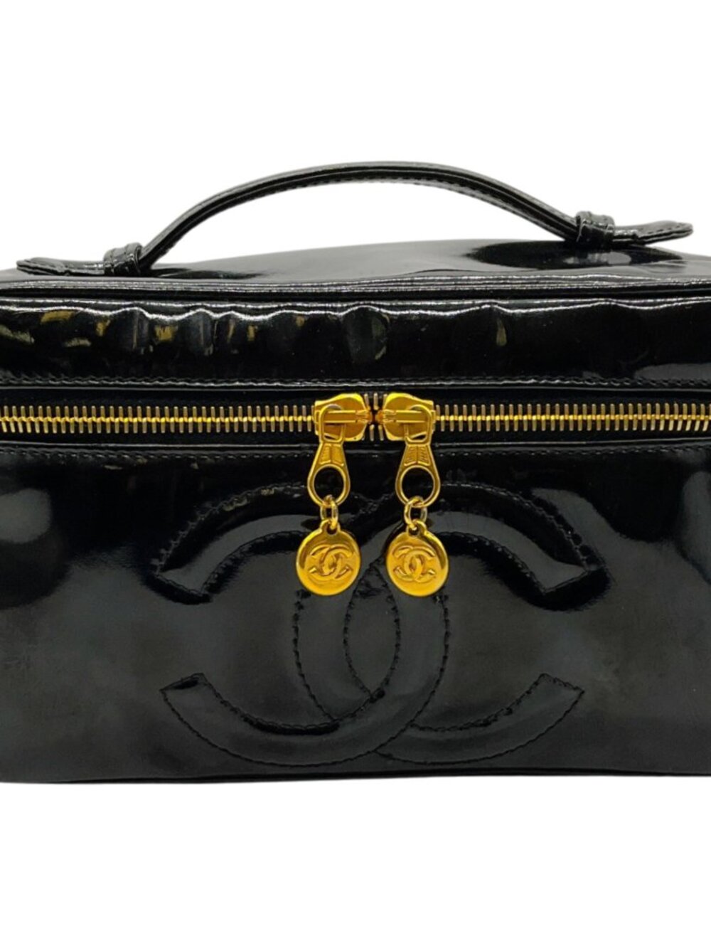 Chanel Black Patent Leather Vanity Case